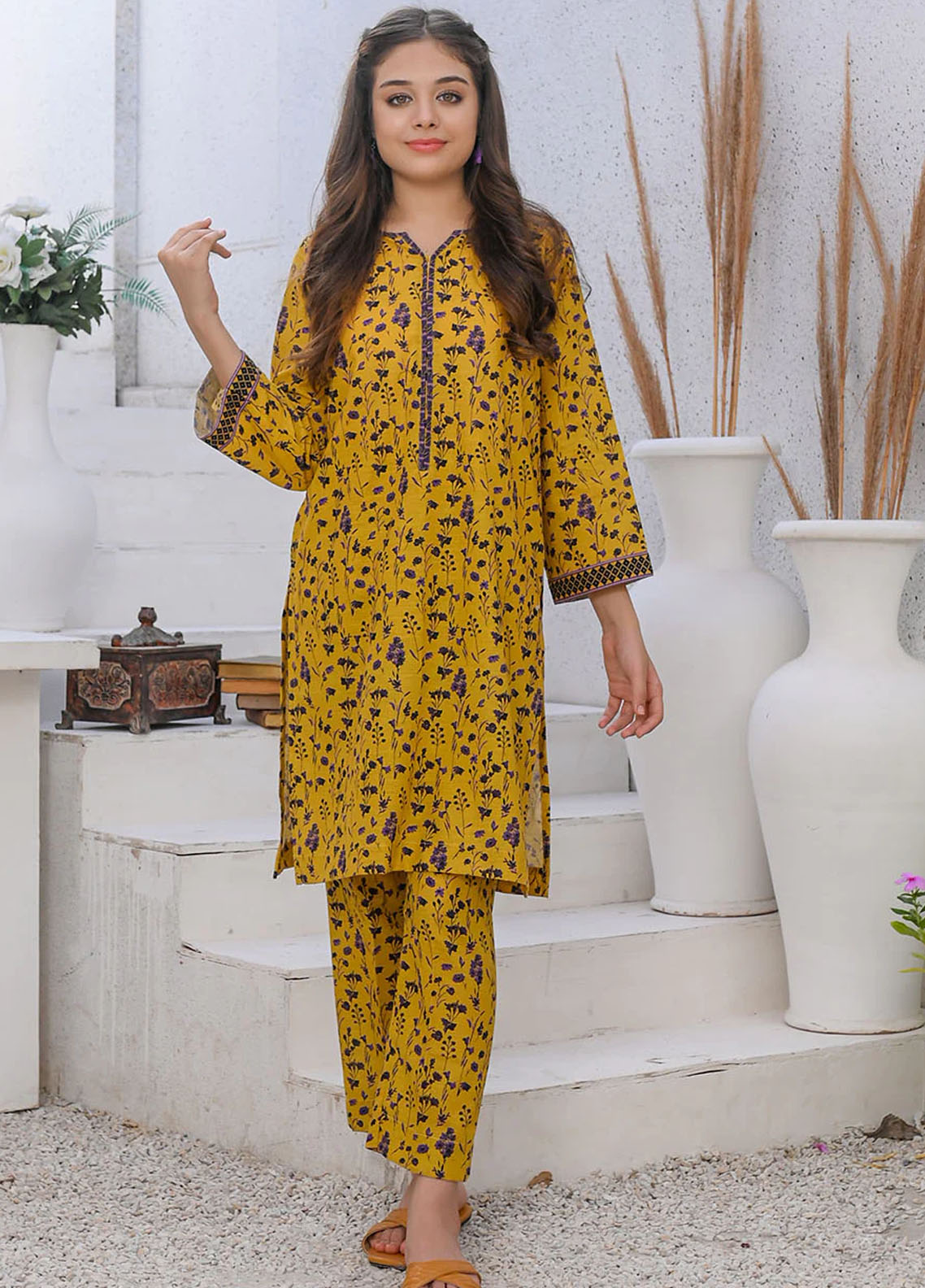 Waniya Pret Casual Khaddar 2 Piece Suit WKA20-123 CHROME CHIC