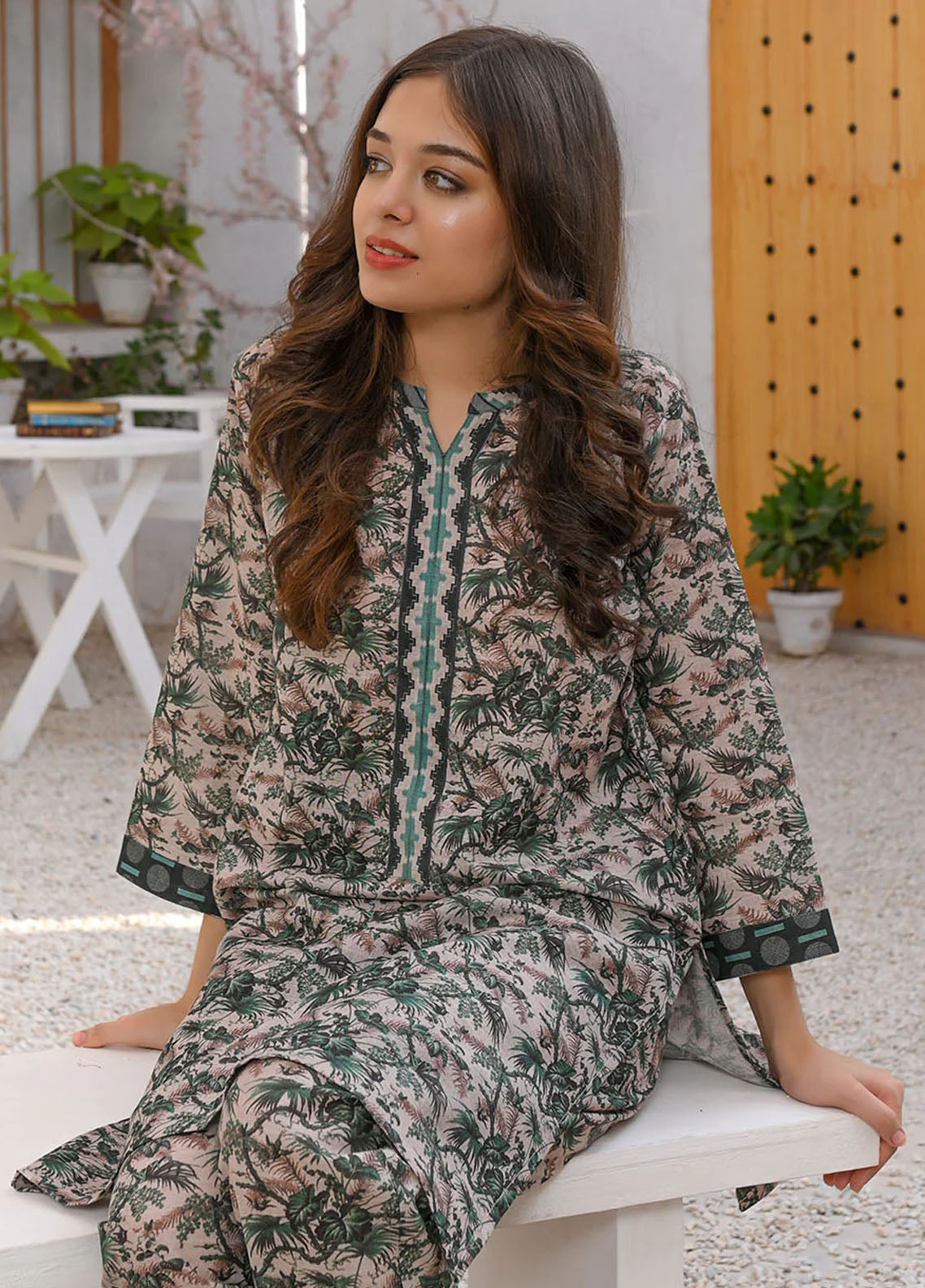 Waniya Pret Casual Khaddar 2 Piece Suit WKA20-124 TROPIC TRELLIS