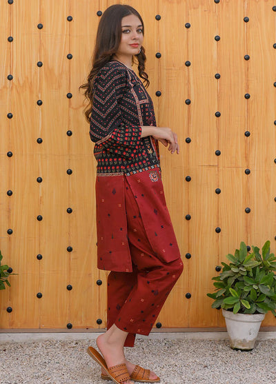 Waniya Pret Casual Khaddar 2 Piece Suit WKA20-126 SANGRIA