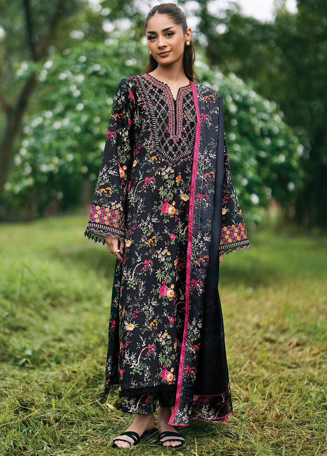 Whimsical By Xenia Embroidered Viscose Suit Unstitched 3 Piece ZE24W D-03 Gili - Winter Collection