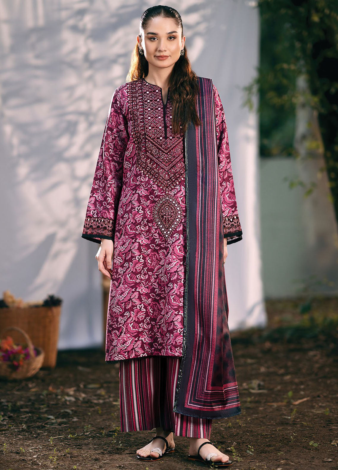 Whimsical By Xenia Embroidered Viscose Suit Unstitched 3 Piece ZE24W D-04 Mali - Winter Collection