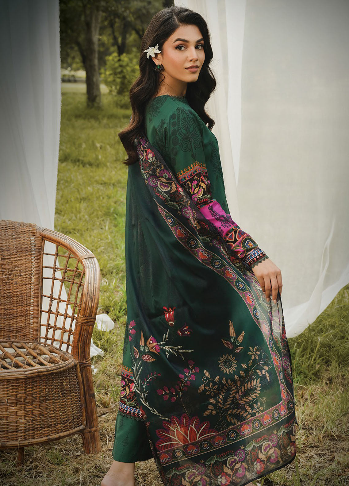 Whimsical By Xenia Embroidered Viscose Suit Unstitched 3 Piece ZE24W D-05 Sabah - Winter Collection