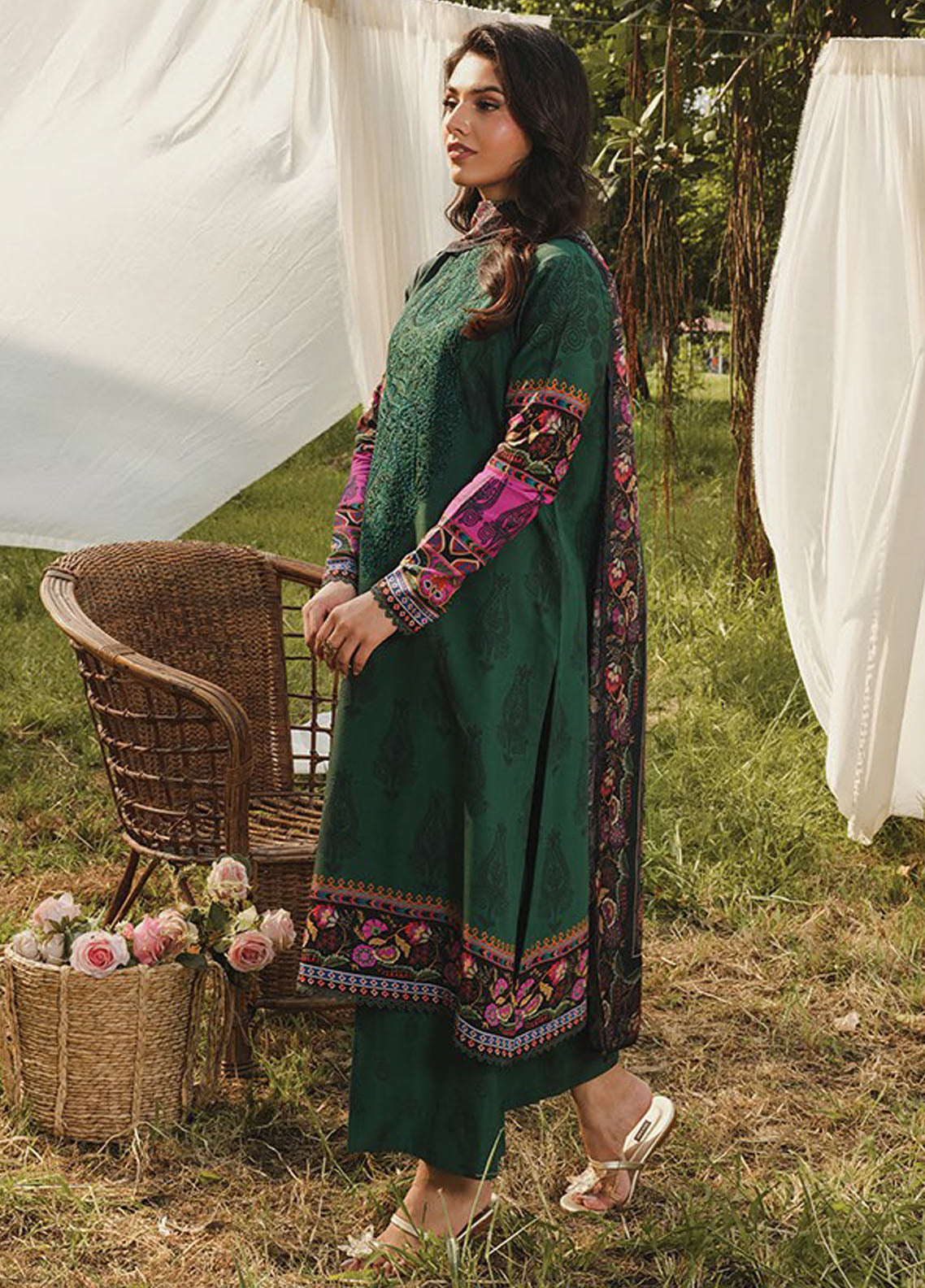 Whimsical By Xenia Embroidered Viscose Suit Unstitched 3 Piece ZE24W D-05 Sabah - Winter Collection