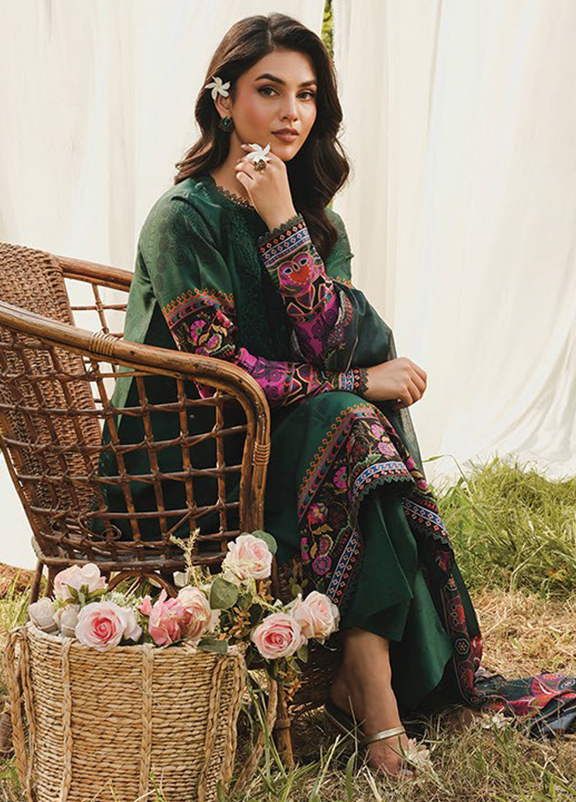 Whimsical By Xenia Embroidered Viscose Suit Unstitched 3 Piece ZE24W D-05 Sabah - Winter Collection