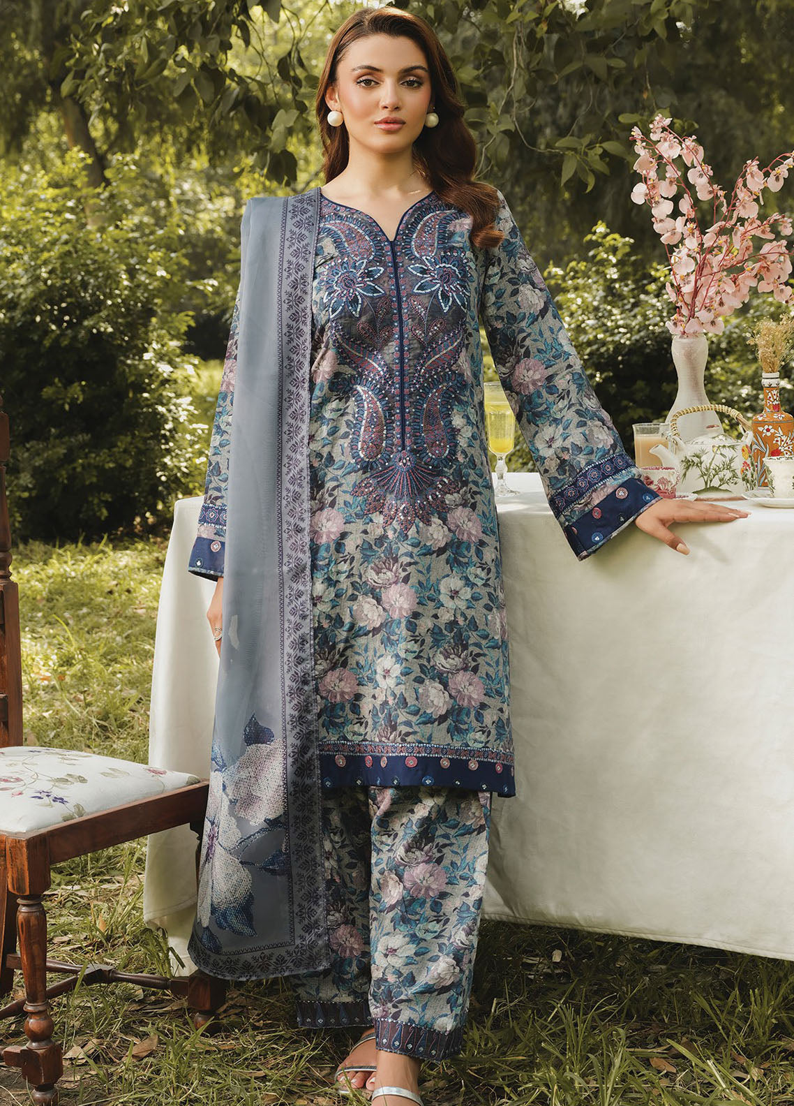 Whimsical By Xenia Embroidered Viscose Suit Unstitched 3 Piece ZE24W D-06 Alma A - Winter Collection