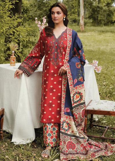 Whimsical By Xenia Embroidered Viscose Suit Unstitched 3 Piece ZE24W D-02 Orra - Winter Collection
