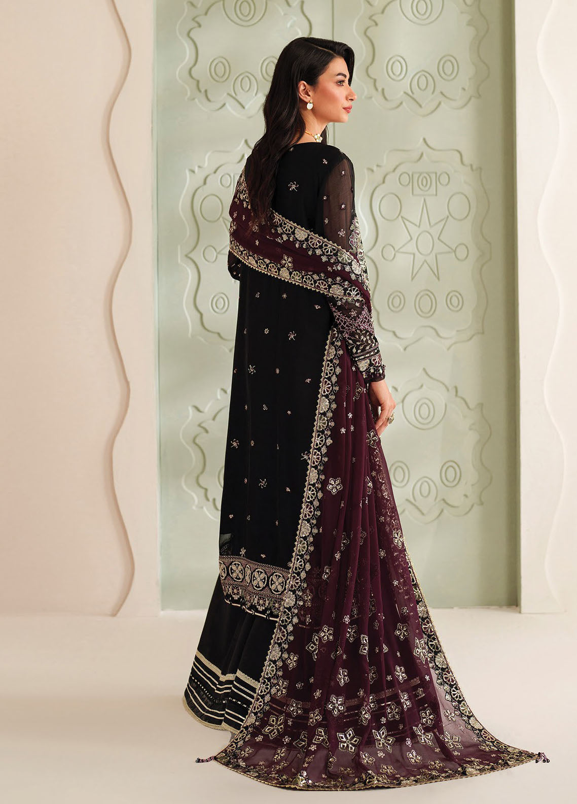 Xenia Embroidered Chiffon Suits Unstitched 3 Piece XE25NU D-01 Ayat