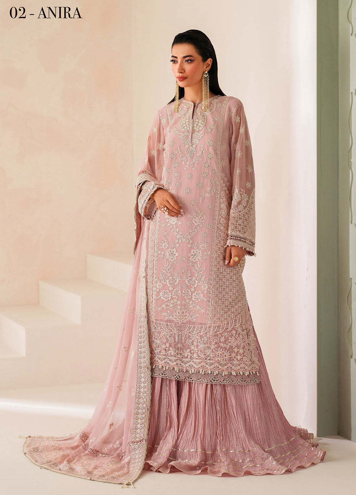 Xenia Embroidered Chiffon Suits Unstitched 3 Piece XE25NU D-02 Anira