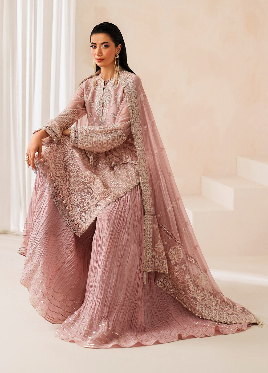Xenia Embroidered Chiffon Suits Unstitched 3 Piece XE25NU D-02 Anira