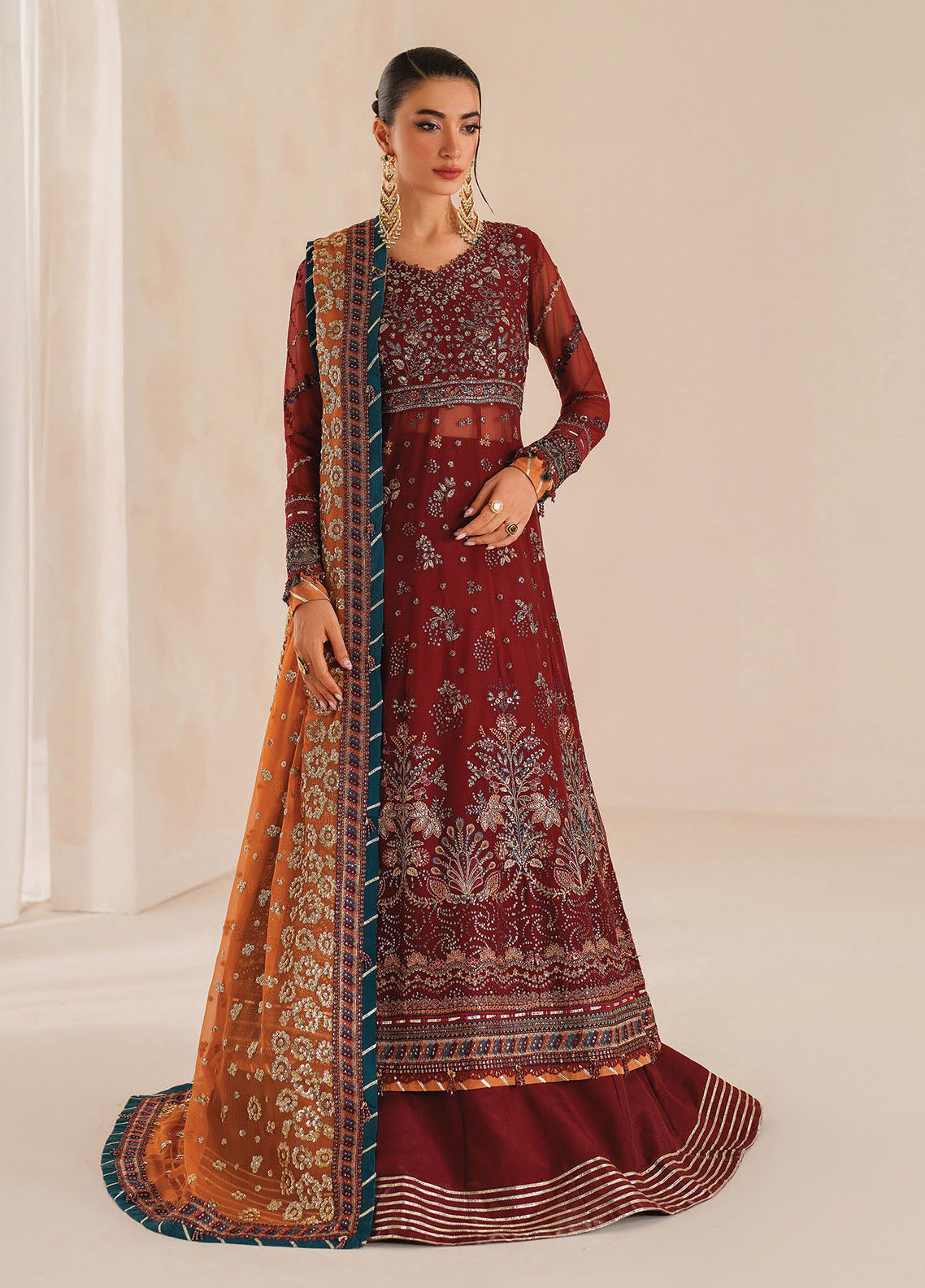 Xenia Embroidered Chiffon Suits Unstitched 3 Piece XE25NU D-03 Fariyn