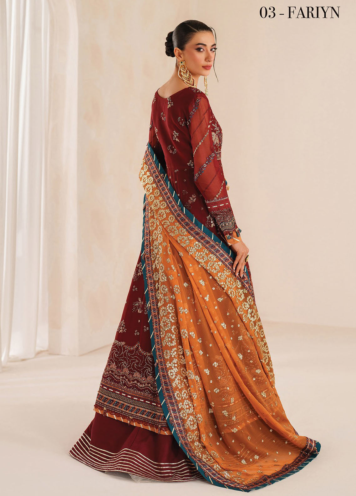 Xenia Embroidered Chiffon Suits Unstitched 3 Piece XE25NU D-03 Fariyn