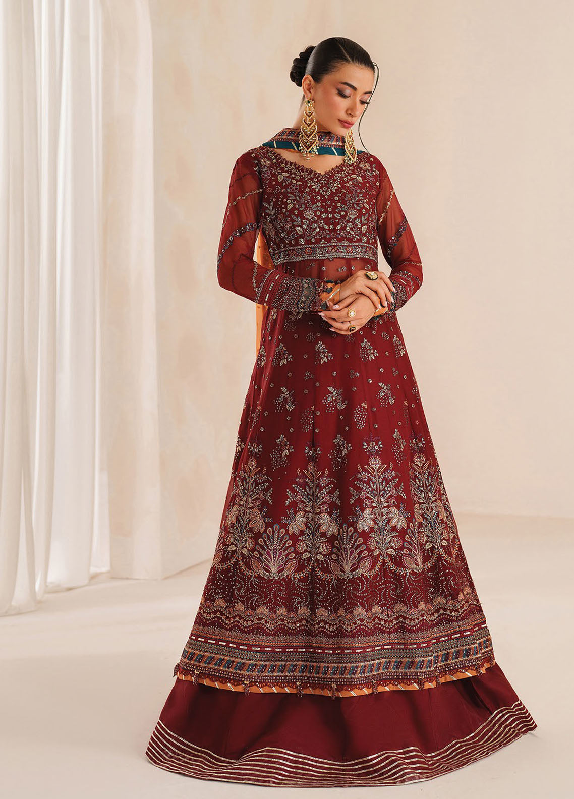 Xenia Embroidered Chiffon Suits Unstitched 3 Piece XE25NU D-03 Fariyn