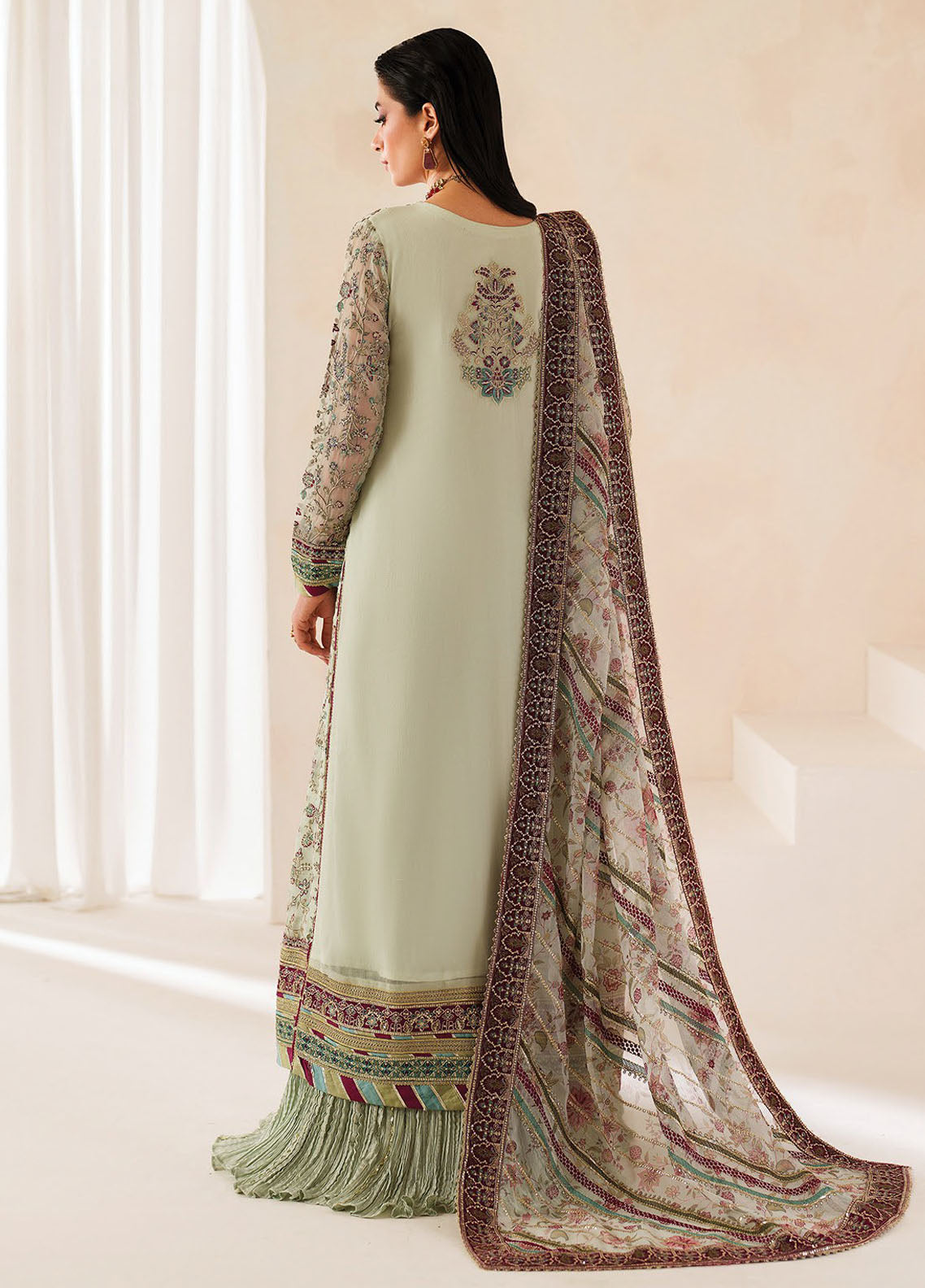 Xenia Embroidered Chiffon Suits Unstitched 3 Piece XE25NU D-04 Zaleh