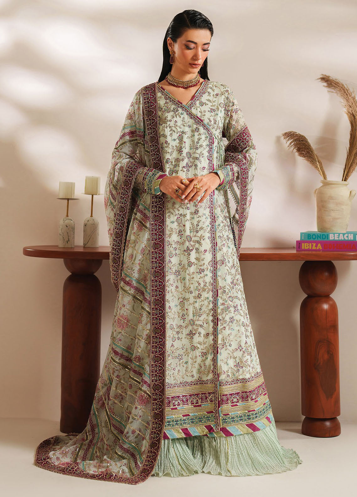 Xenia Embroidered Chiffon Suits Unstitched 3 Piece XE25NU D-04 Zaleh