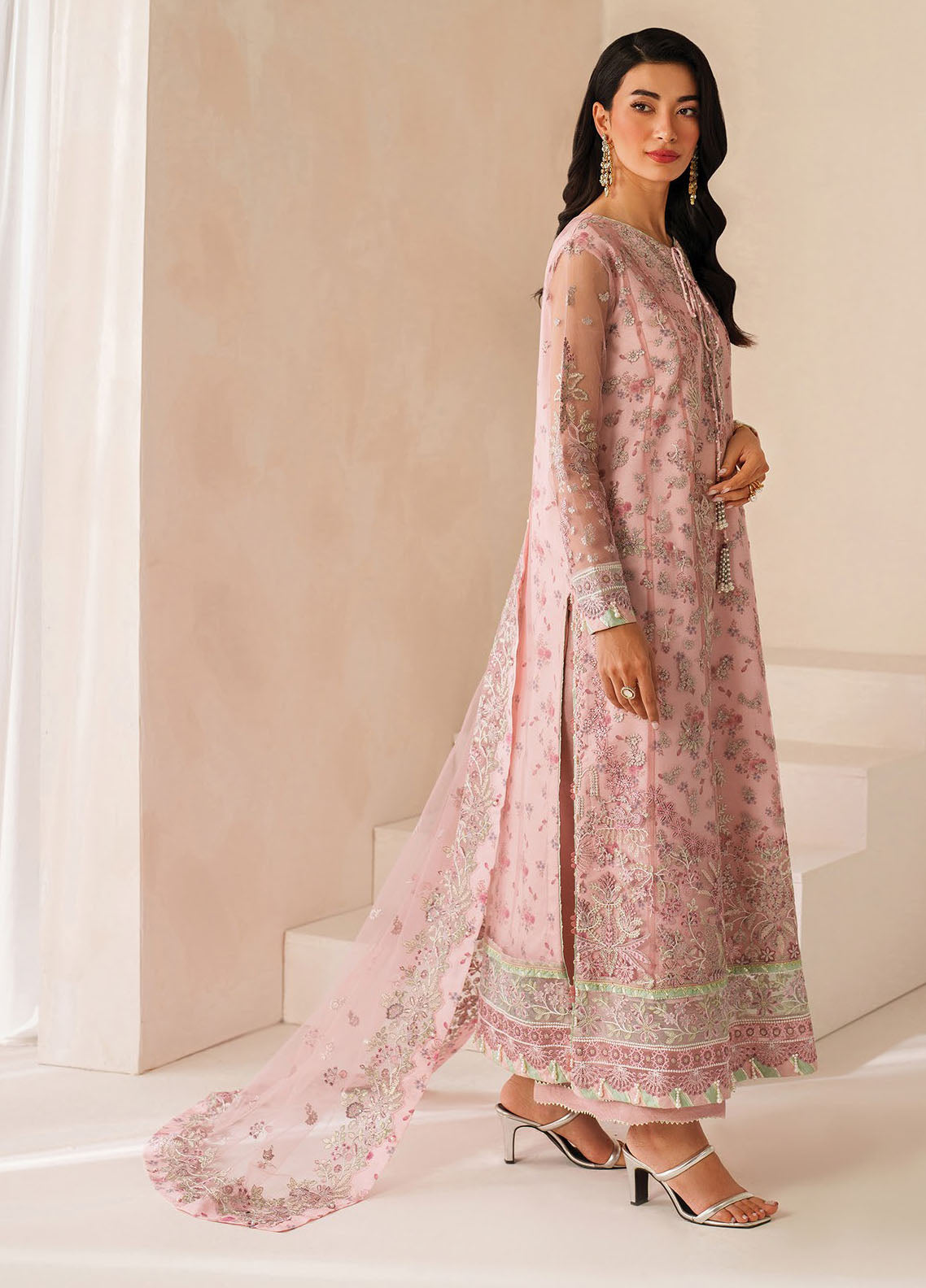 Xenia Embroidered Net Suits Unstitched 3 Piece XE25NU D-09 Ashal