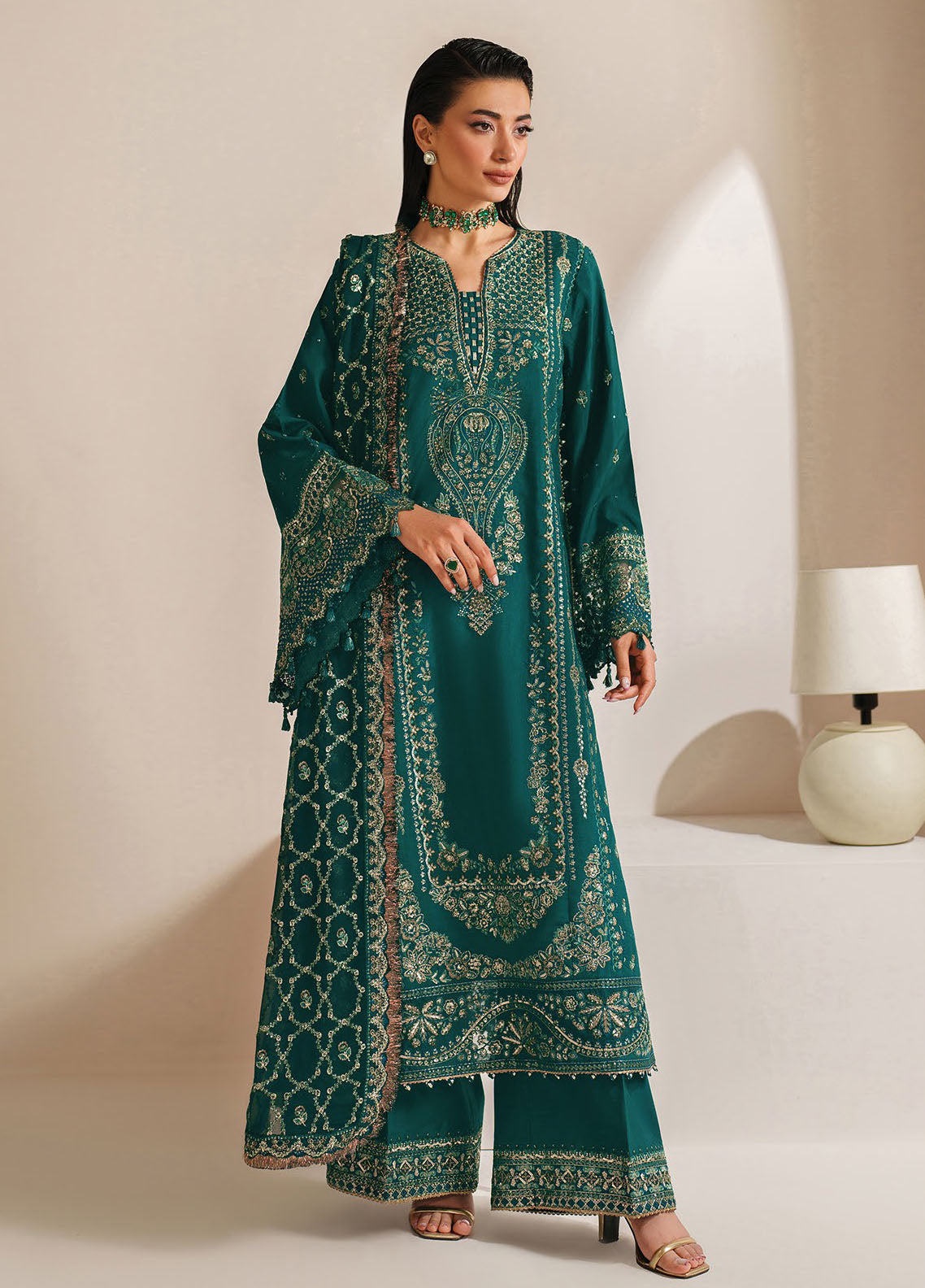 Xenia Embroidered Raw Silk Suits Unstitched 3 Piece XE25NU D-06 Seriya