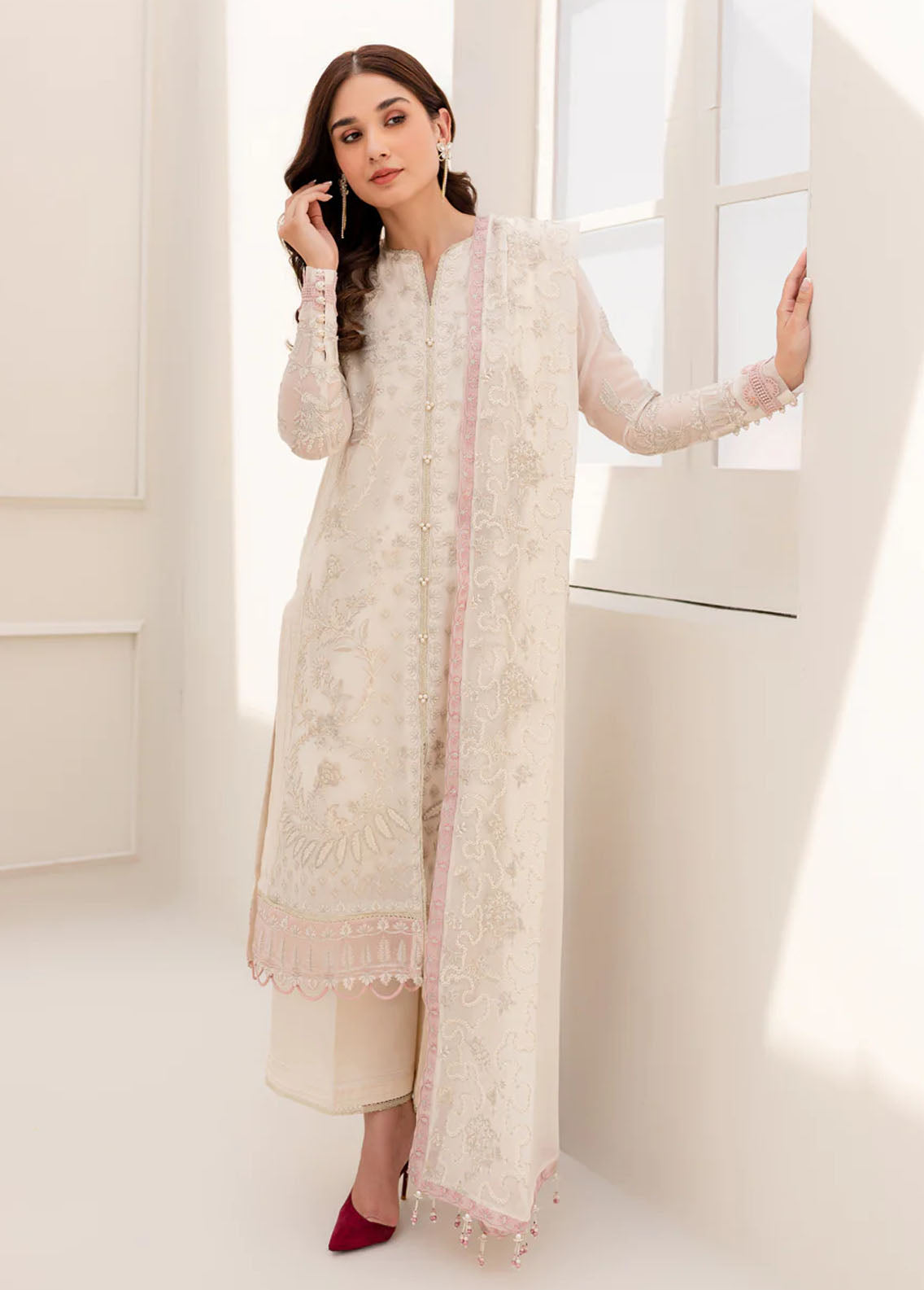 Xenia Formals Pret Embroidered Chiffon 3 Piece Suit Milos