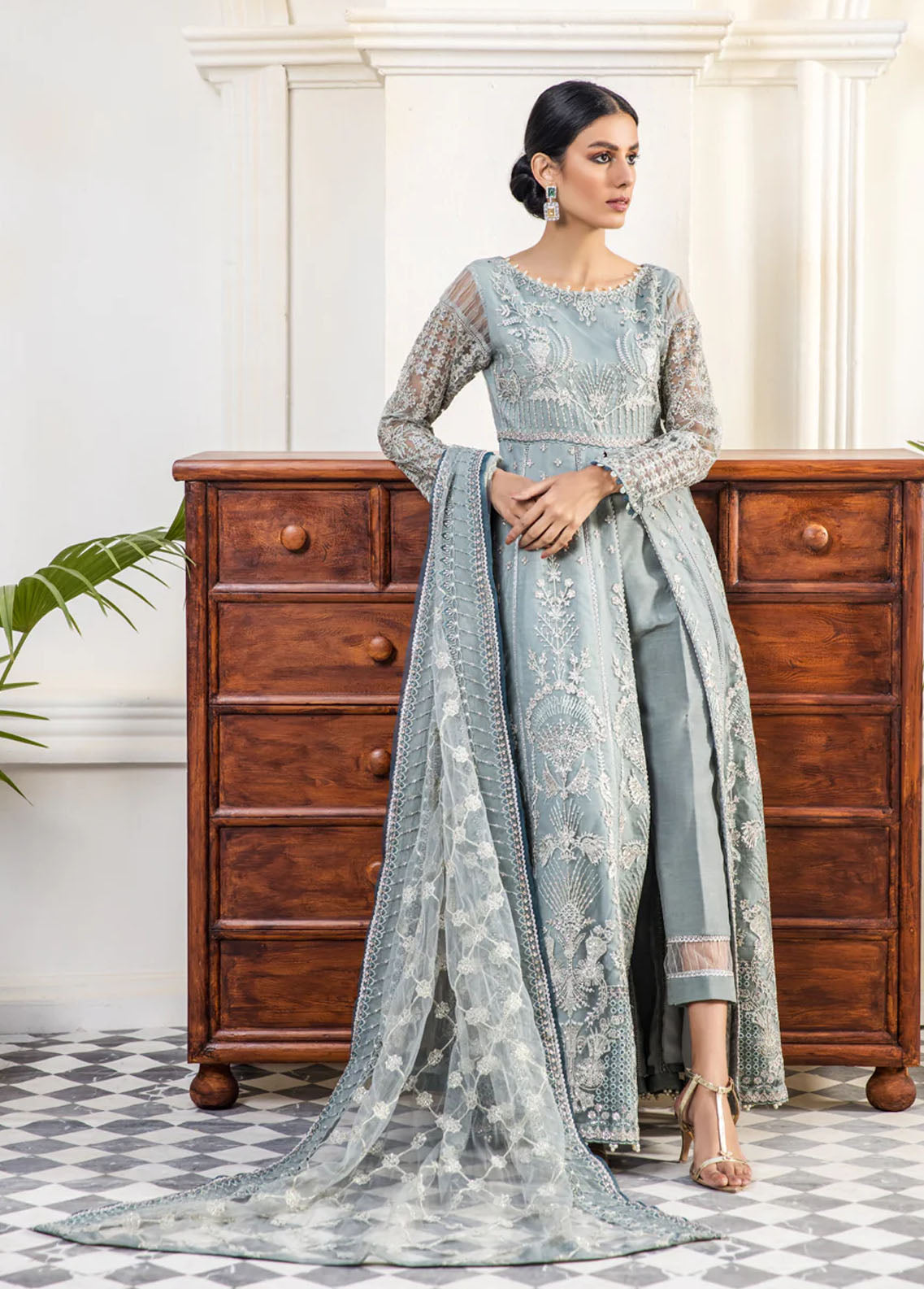 Xenia Formals Pret Embroidered Net 3 Piece Suit XFR-22-322 ANAYEL