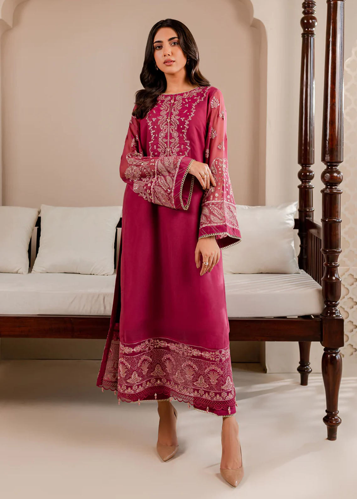 Xenia Formals Pret Embroidered Chiffon 3 Piece Suit XFR-23-561 AMMARA