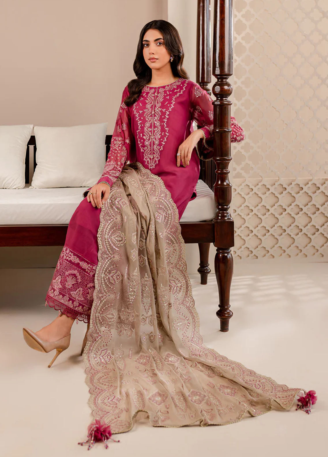 Xenia Formals Pret Embroidered Chiffon 3 Piece Suit XFR-23-561 AMMARA