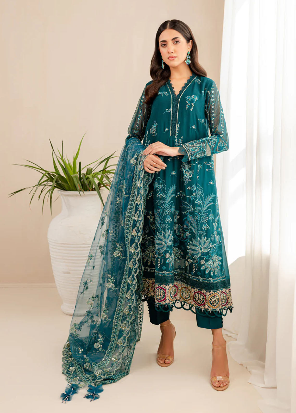 Xenia Formals Pret Embroidered Chiffon 3 Piece Suit XFR-23-565 EIRA