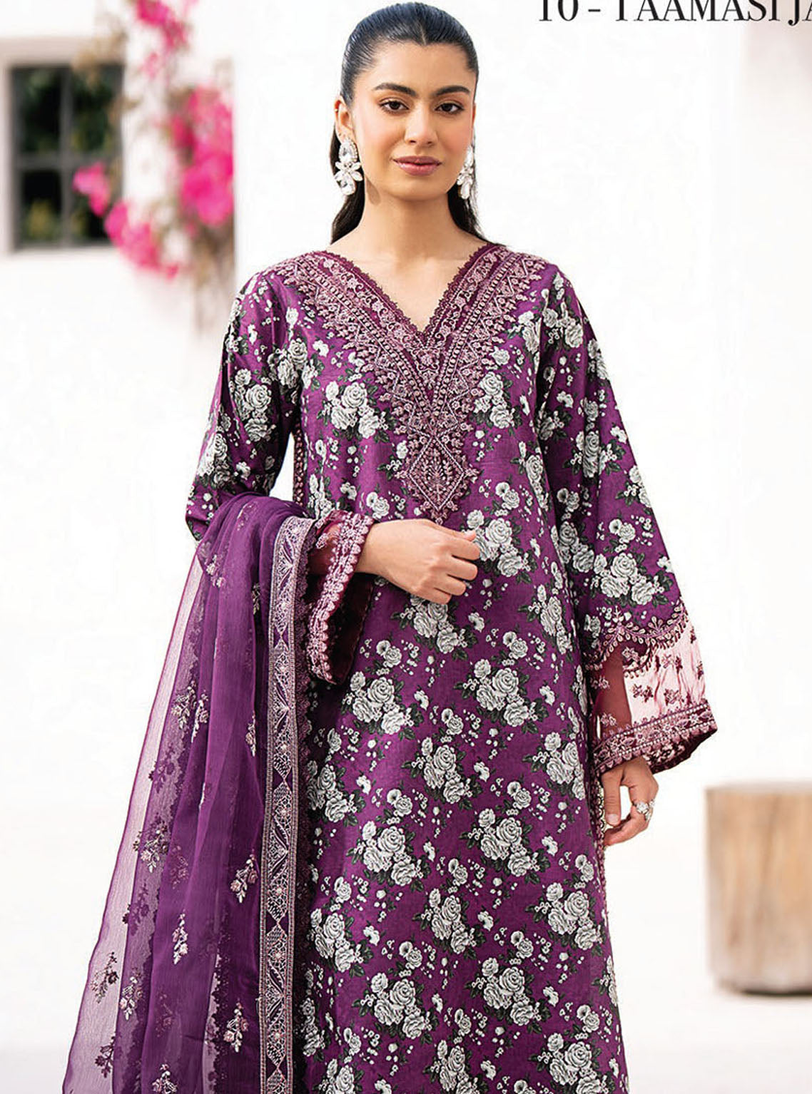 Xenia Formals Summer Soiree Unstitched Lawn Collecton 2024 10- Taamasi Jamun
