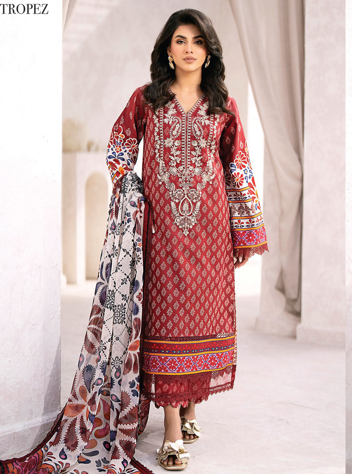Xenia Formals Summer Soiree Unstitched Lawn Collecton 2024 12- Tropez