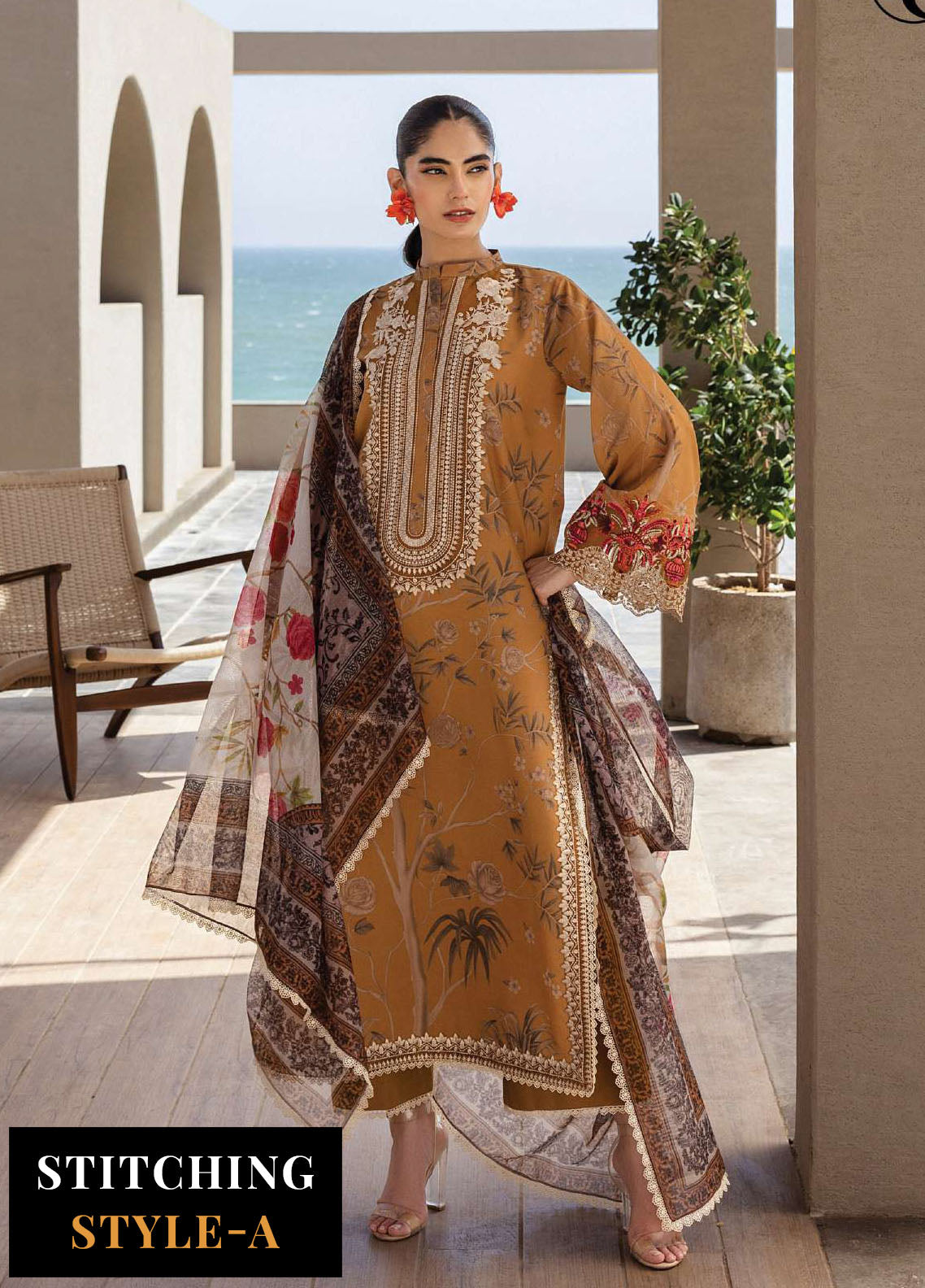 Zainab Chotani Embroidered Lawn Suits Unstitched 3 Piece ZC25TL D-06 Rahma