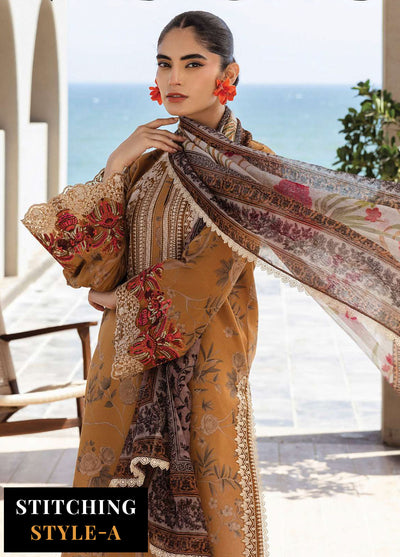 Zainab Chotani Embroidered Lawn Suits Unstitched 3 Piece ZC25TL D-06 Rahma