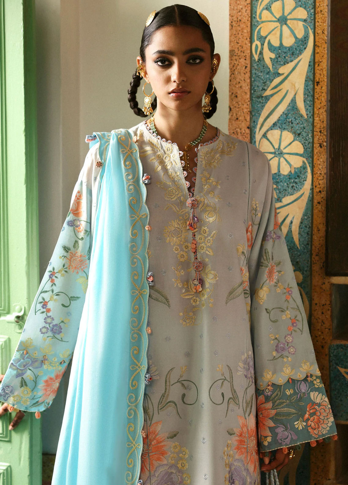 Zaha by Khadijah Shah Embroidered Lawn Suits Unstitched 3 Piece ZL25UF D-03 Shehrbano