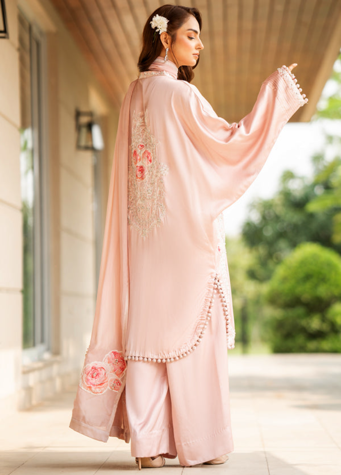 Zaib Un Nisa Pret Embroidered Silk 3 Piece Suit Floral