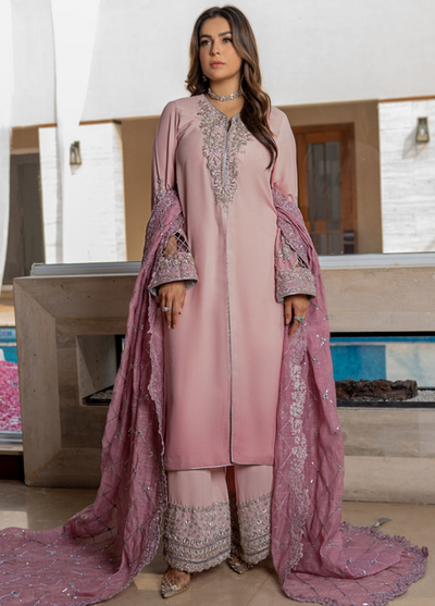 Zaib Un Nisa Pret Embroidered Silk 3 Piece Suit Mayal