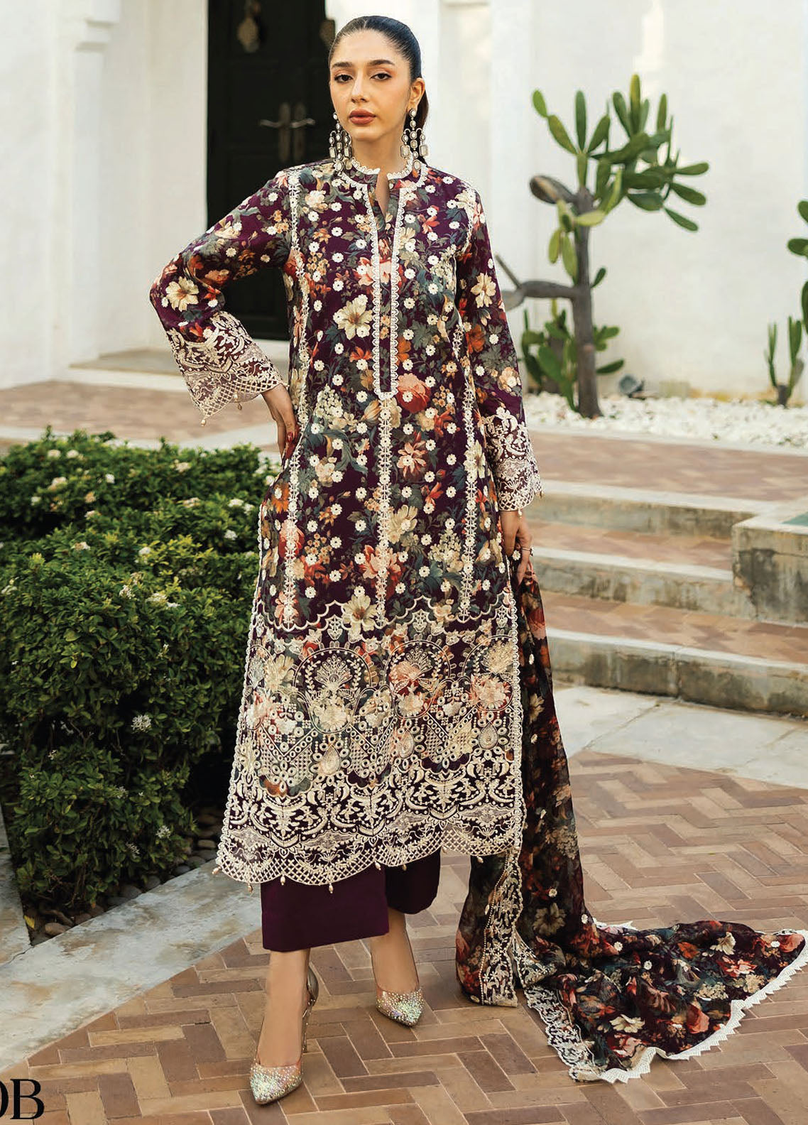 Zainab Chottani Embroidered Chikankari Suits Unstitched 3 Piece D10B Reeya