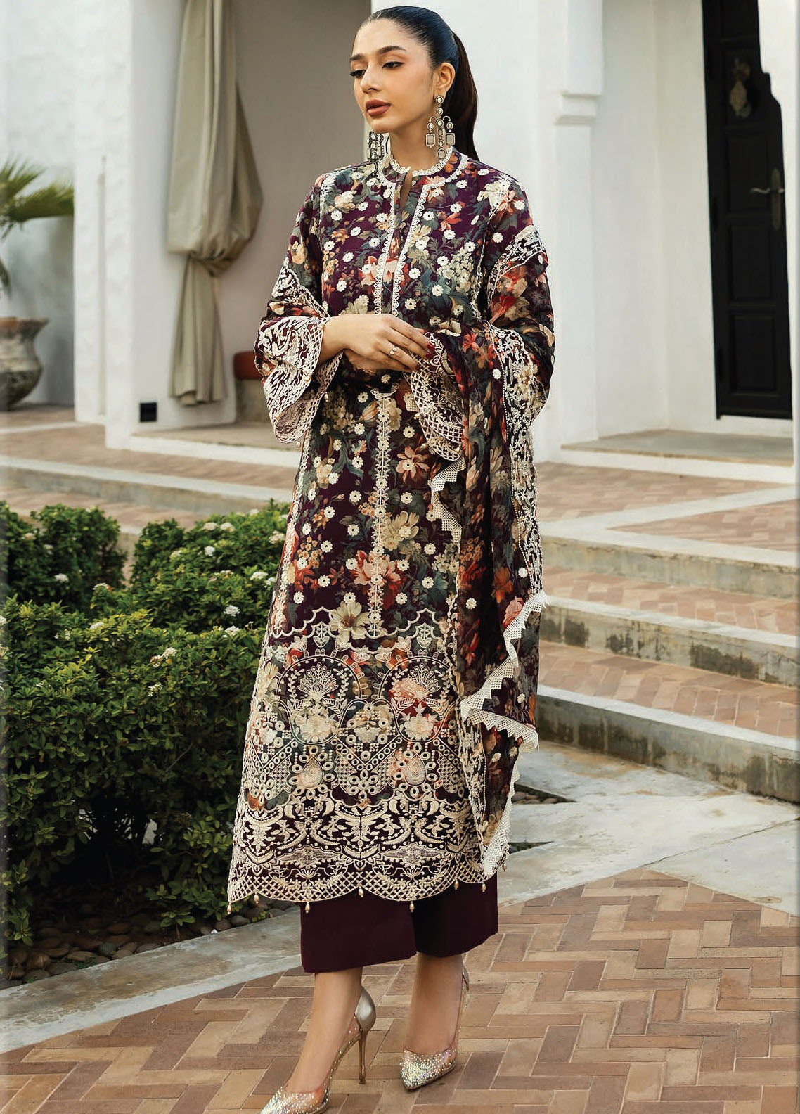 Zainab Chottani Embroidered Chikankari Suits Unstitched 3 Piece D10B Reeya