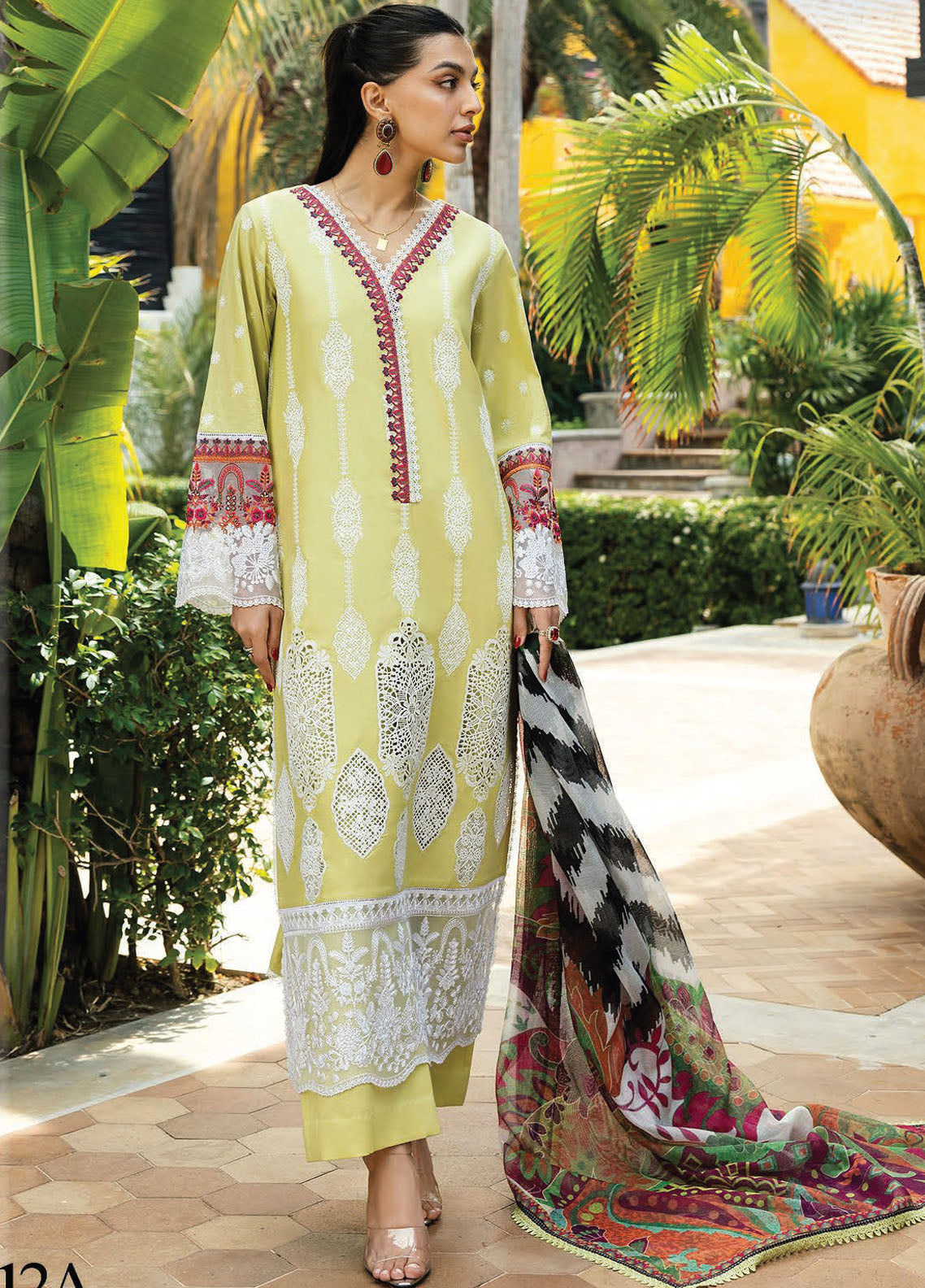 Zainab Chottani Embroidered Chikankari Suits Unstitched 3 Piece D12A Rayne