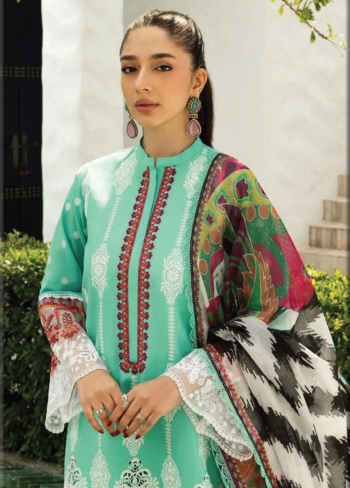 Zainab Chottani Embroidered Chikankari Suits Unstitched 3 Piece D12B Rayne