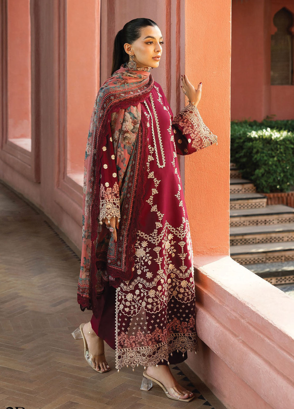 Zainab Chottani Embroidered Chikankari Suits Unstitched 3 Piece D2B Izrah