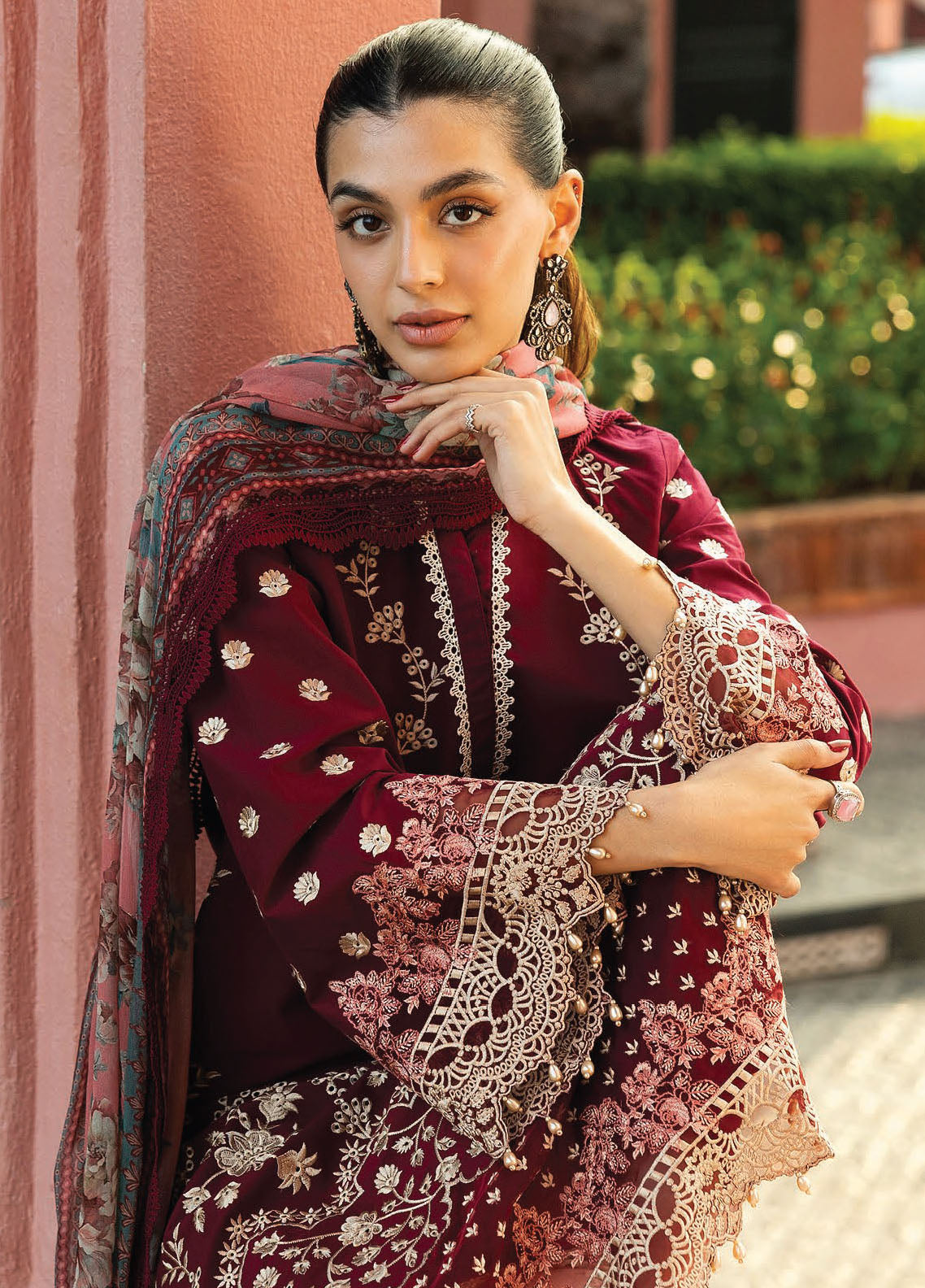 Zainab Chottani Embroidered Chikankari Suits Unstitched 3 Piece D2B Izrah