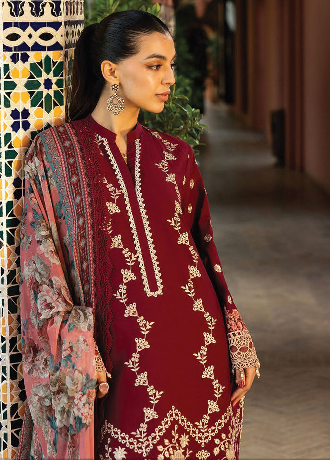 Zainab Chottani Embroidered Chikankari Suits Unstitched 3 Piece D2B Izrah