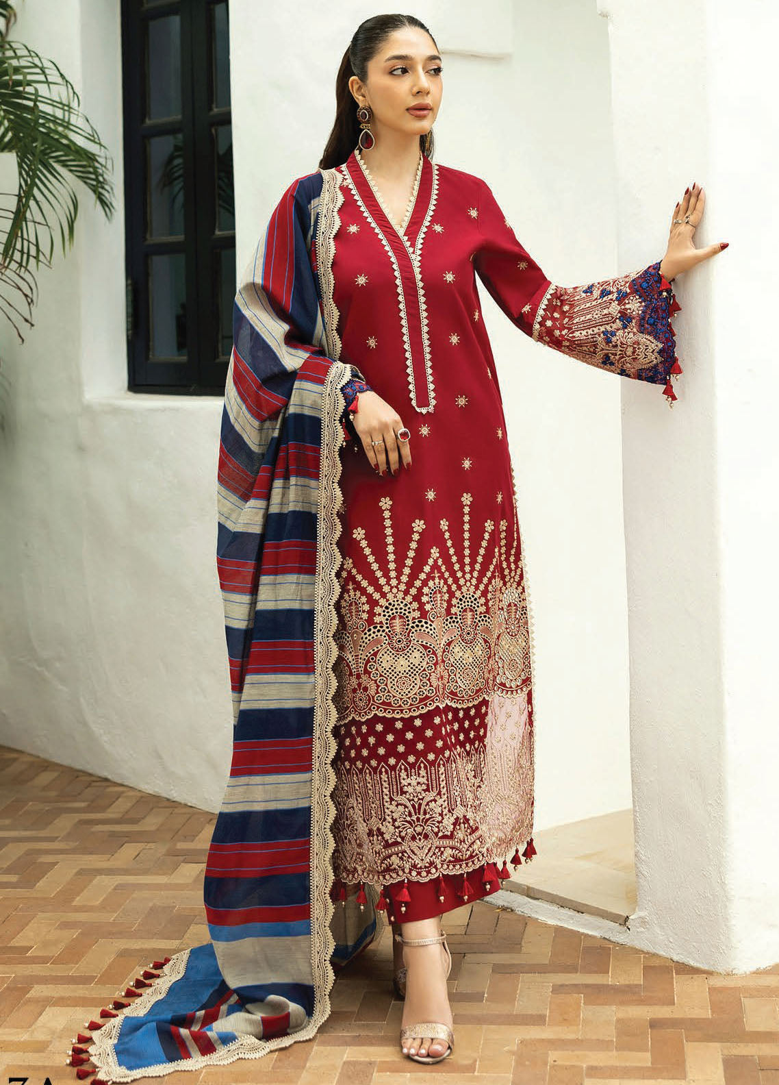 Zainab Chottani Embroidered Chikankari Suits Unstitched 3 Piece D3A Elma