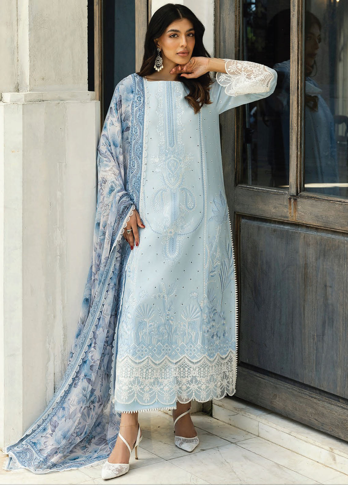 Zainab Chottani Embroidered Chikankari Suits Unstitched 3 Piece D7B Liyah