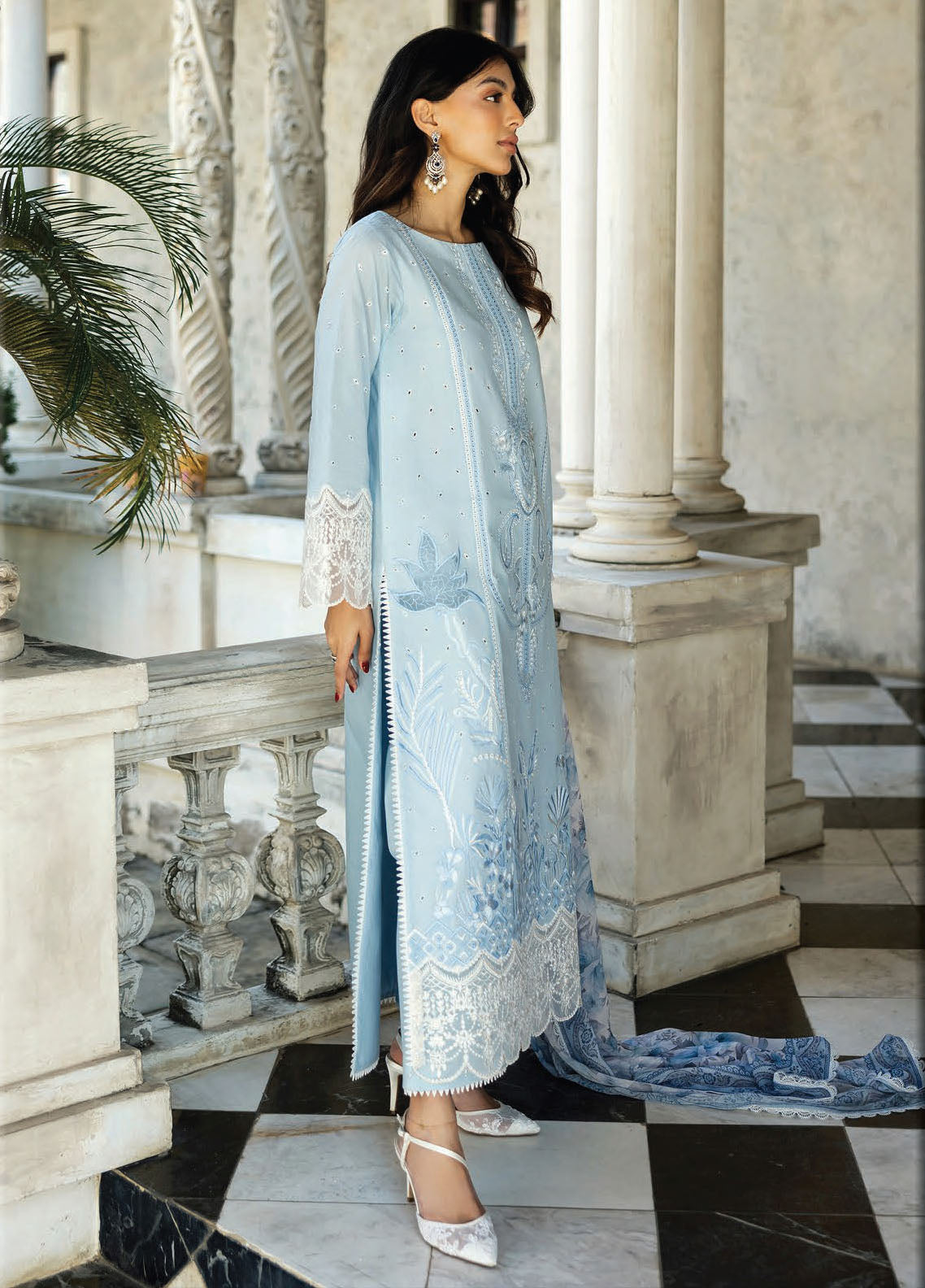 Zainab Chottani Embroidered Chikankari Suits Unstitched 3 Piece D7B Liyah