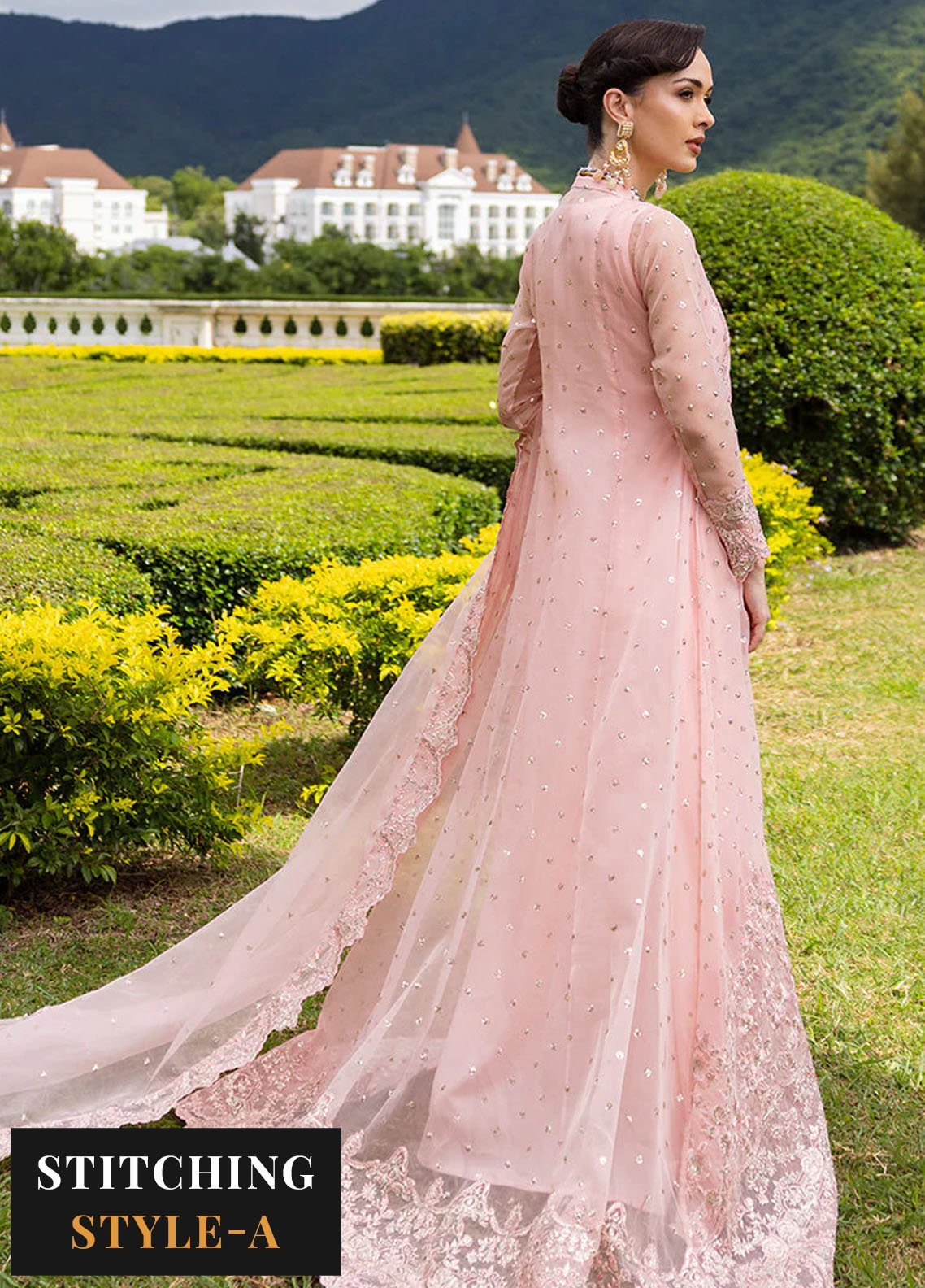 Zainab Chottani Embroidered Organza Suits Unstitched 3 Piece ZC24WF D-03 Rosea - Wedding Collection