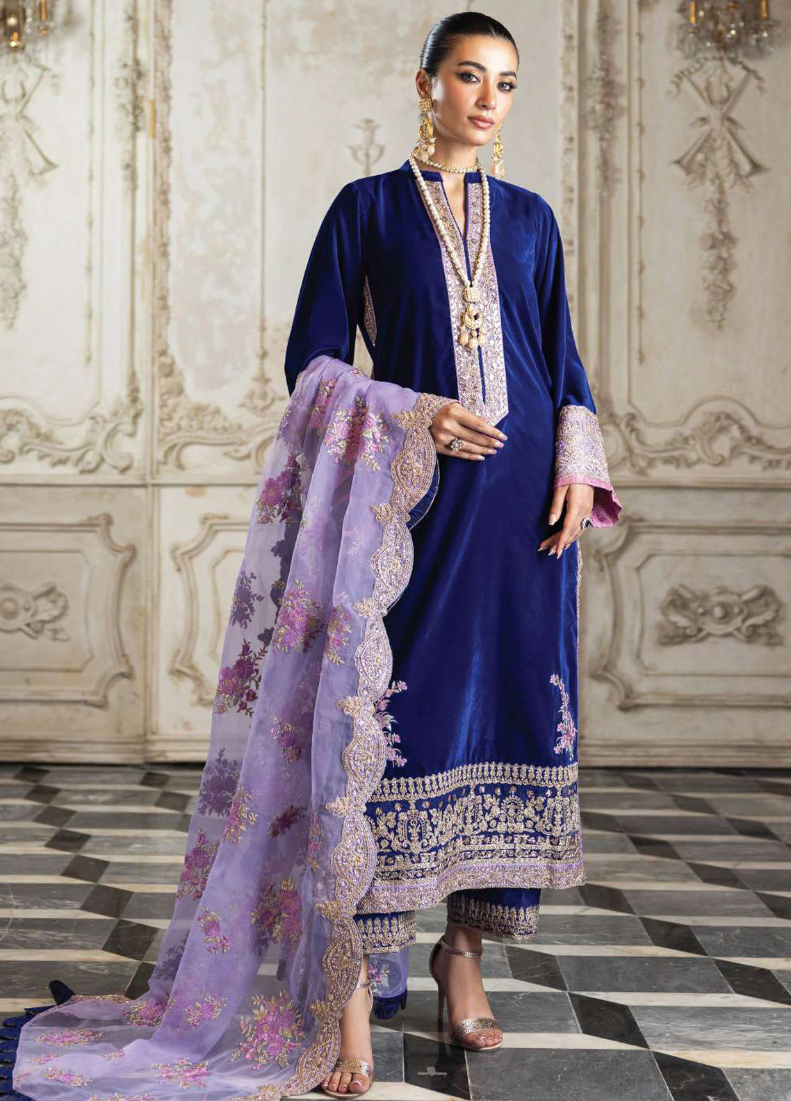 Zainab Chottani Unstitched Velvet Collection 2024 D-02 Sifra