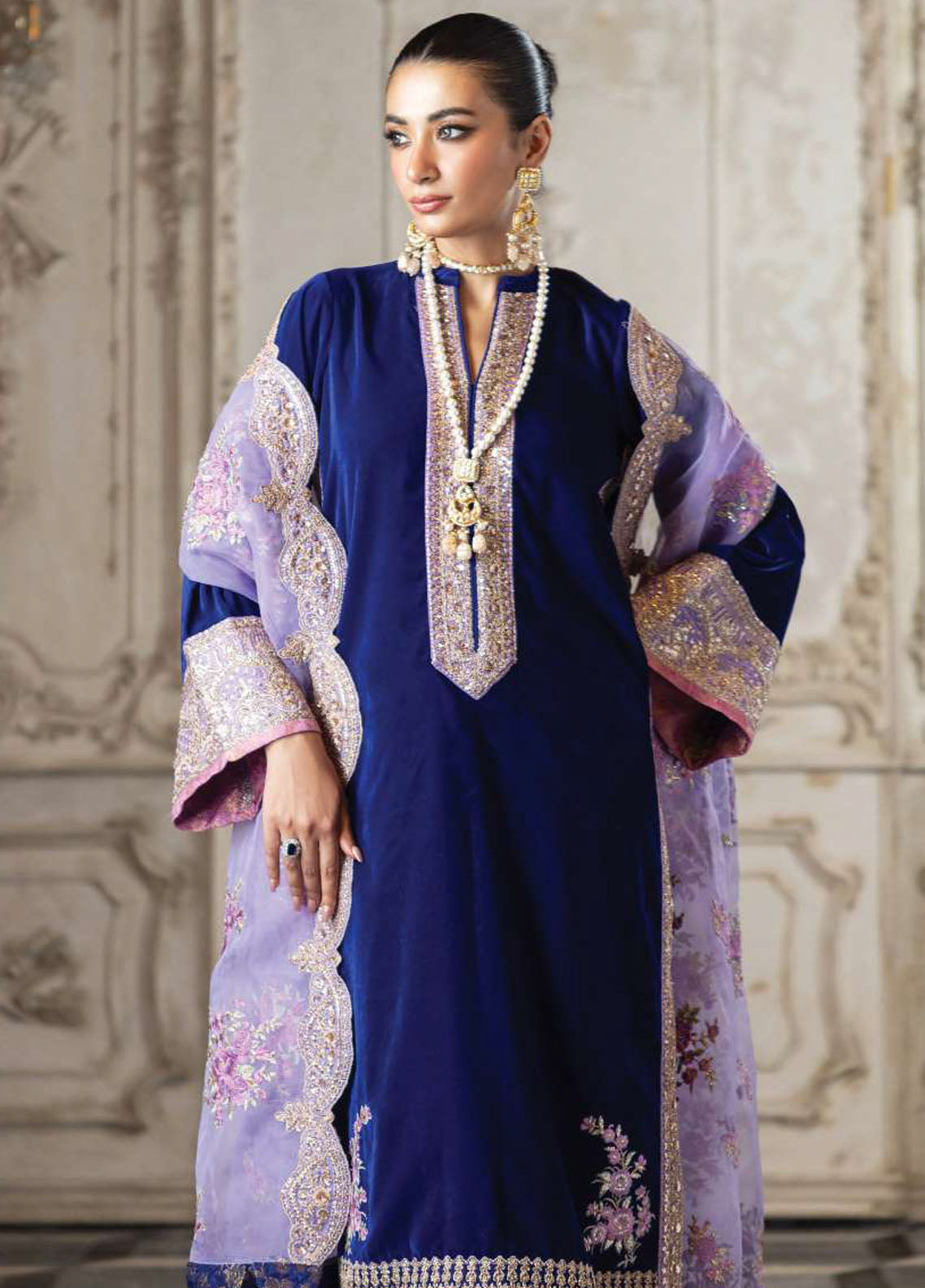 Zainab Chottani Unstitched Velvet Collection 2024 D-02 Sifra