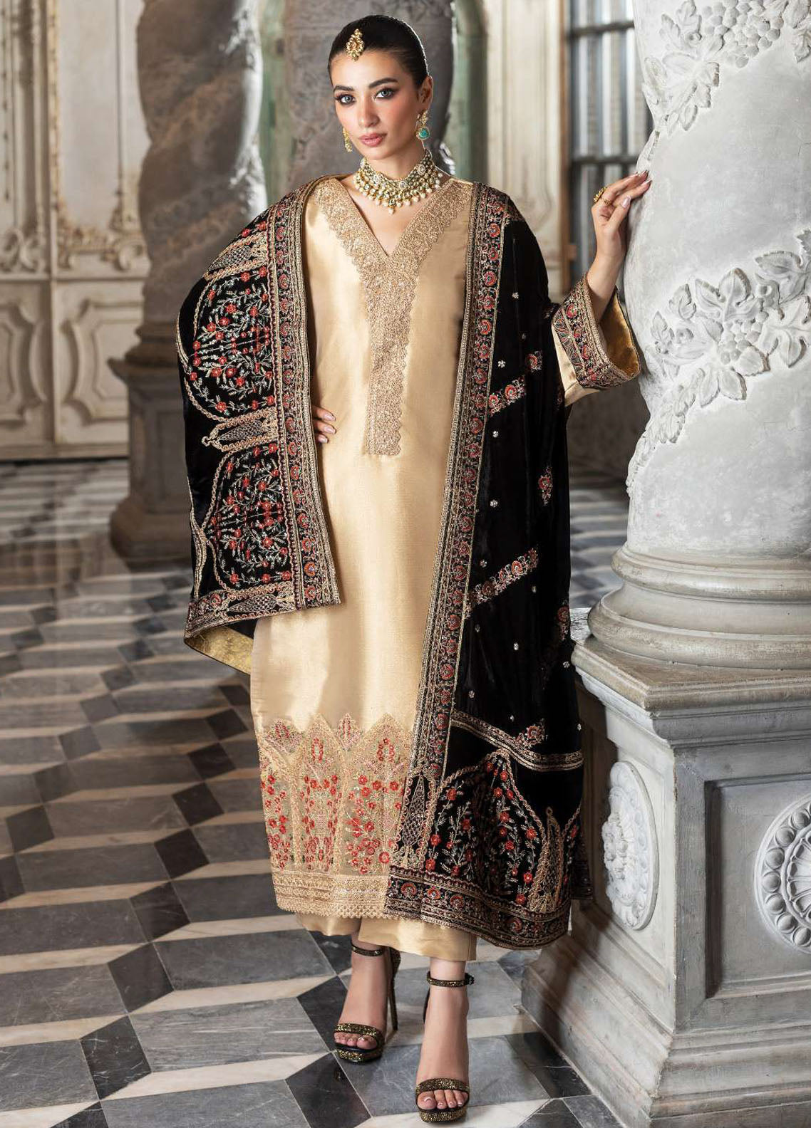 Zainab Chottani Unstitched Velvet Collection 2024 D-04 Minha