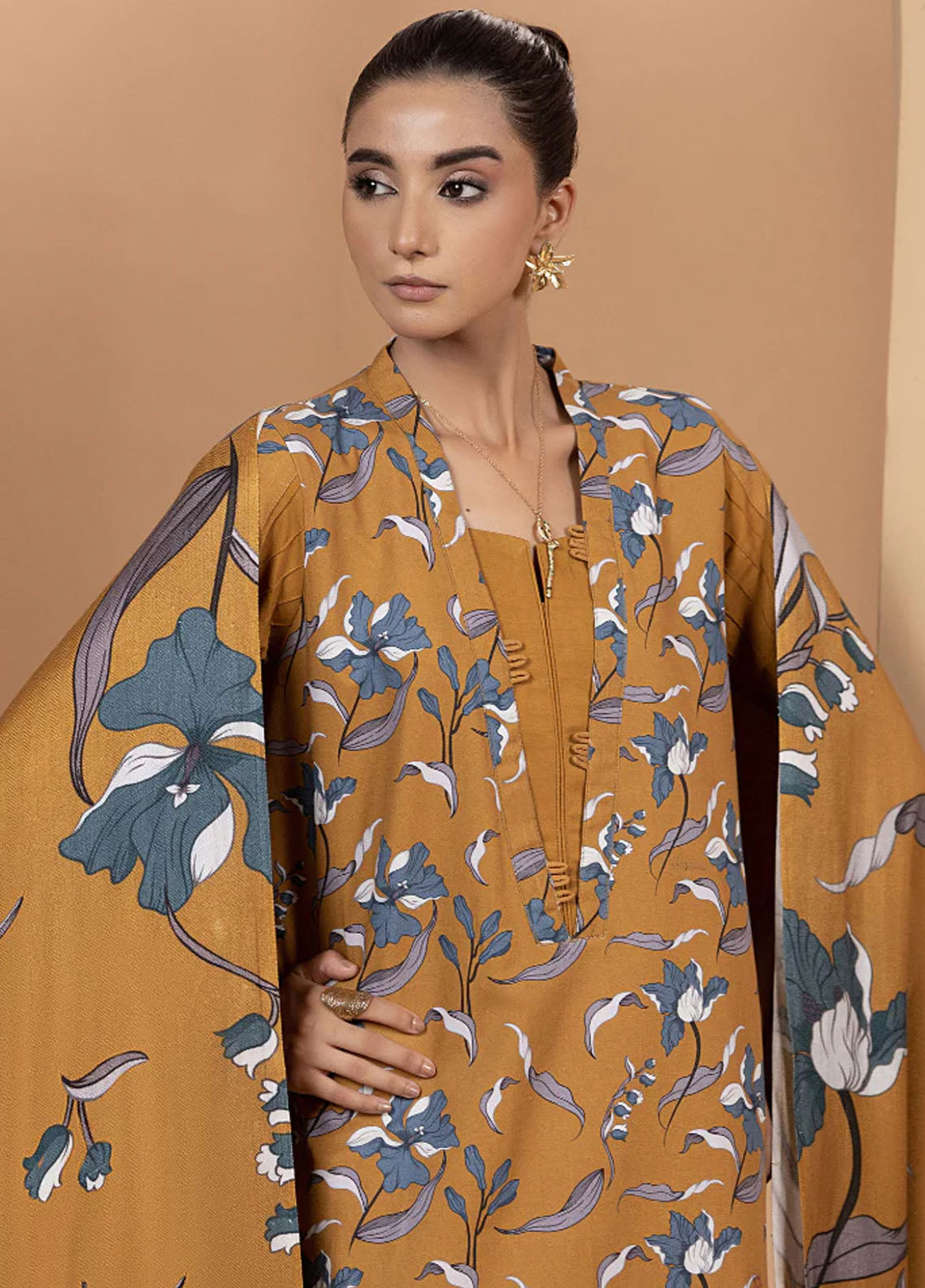 Zara By Humdum Unstitched Khaddar Collection 2024 D-08