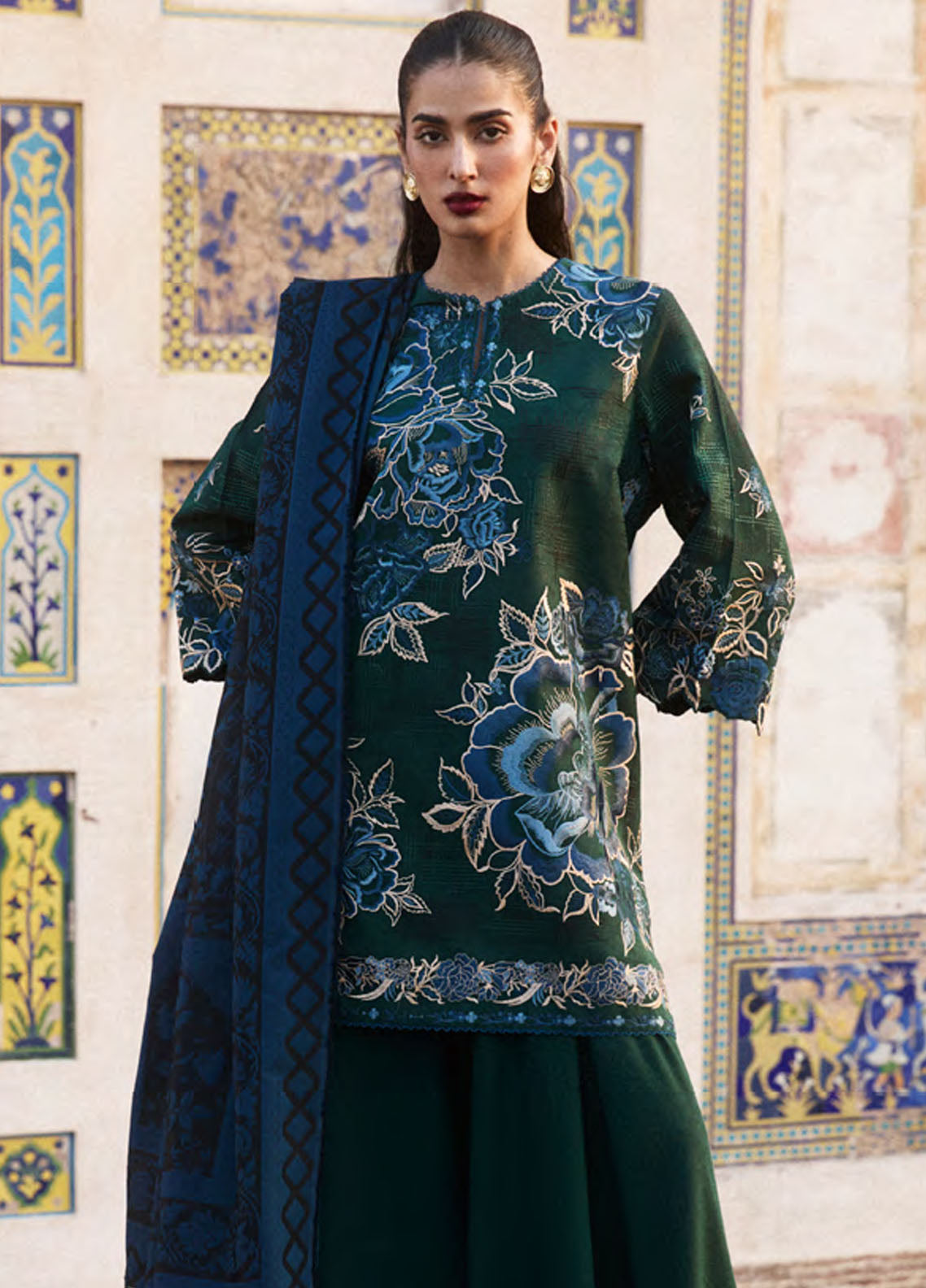 Zara Shahjahan Winter Unstitched Collection 2024 D-07 Mina