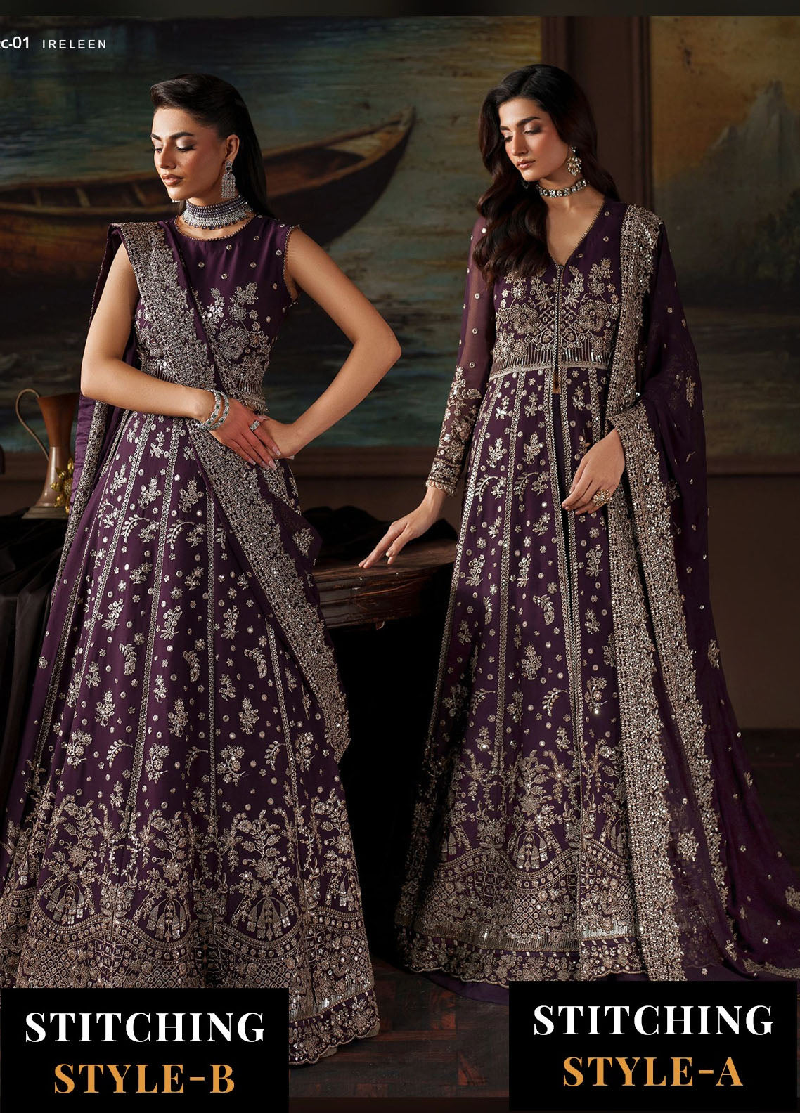 Zarif Embroidered Chiffon Suits Unstitched 3 Piece ZAF25PC Prc-01 Ireleen