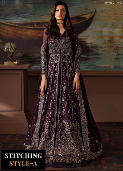 Zarif Embroidered Chiffon Suits Unstitched 3 Piece ZAF25PC Prc-01 Ireleen